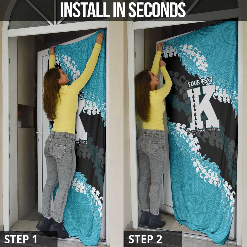 Personalized Kapolei Hawaii High School Door Cover Puakenikeni Lei Hawaiian Pattern - Polynesian Pride