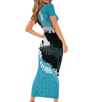 Personalized Kapolei Hawaii High School Family Matching Short Sleeve Bodycon Dress and Hawaiian Shirt Puakenikeni Lei Hawaiian Pattern - Polynesian Pride