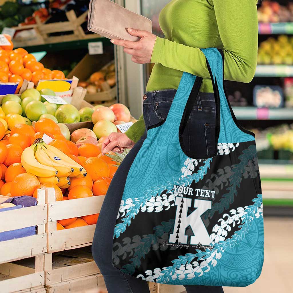 Personalized Kapolei Hawaii High School Grocery Bag Puakenikeni Lei Hawaiian Pattern - Polynesian Pride