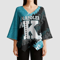 Personalized Kapolei Hawaii High School Kimono Sleeve Blouse Puakenikeni Lei Hawaiian Pattern - Polynesian Pride