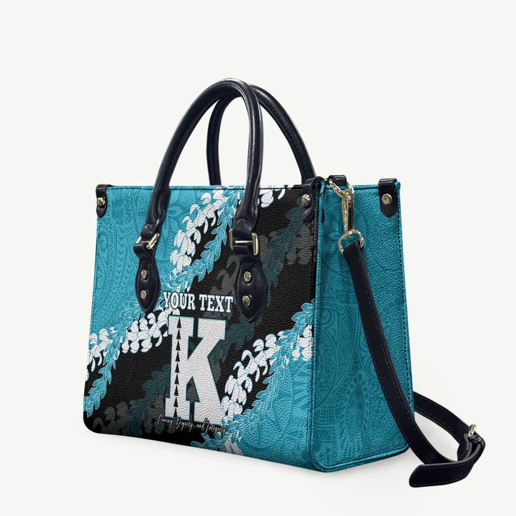 Personalized Kapolei Hawaii High School Leather Bag Puakenikeni Lei Hawaiian Pattern - Polynesian Pride