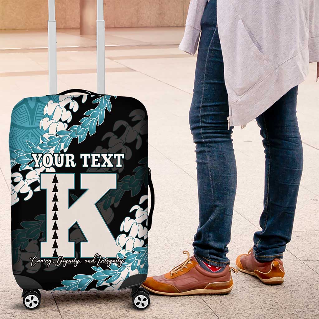 Personalized Kapolei Hawaii High School Luggage Cover Puakenikeni Lei Hawaiian Pattern - Polynesian Pride