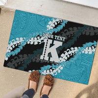 Personalized Kapolei Hawaii High School Rubber Doormat Puakenikeni Lei Hawaiian Pattern - Polynesian Pride