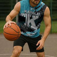 Personalized Kapolei Hawaii High School Sleeveless Hoodie Puakenikeni Lei Hawaiian Pattern - Polynesian Pride