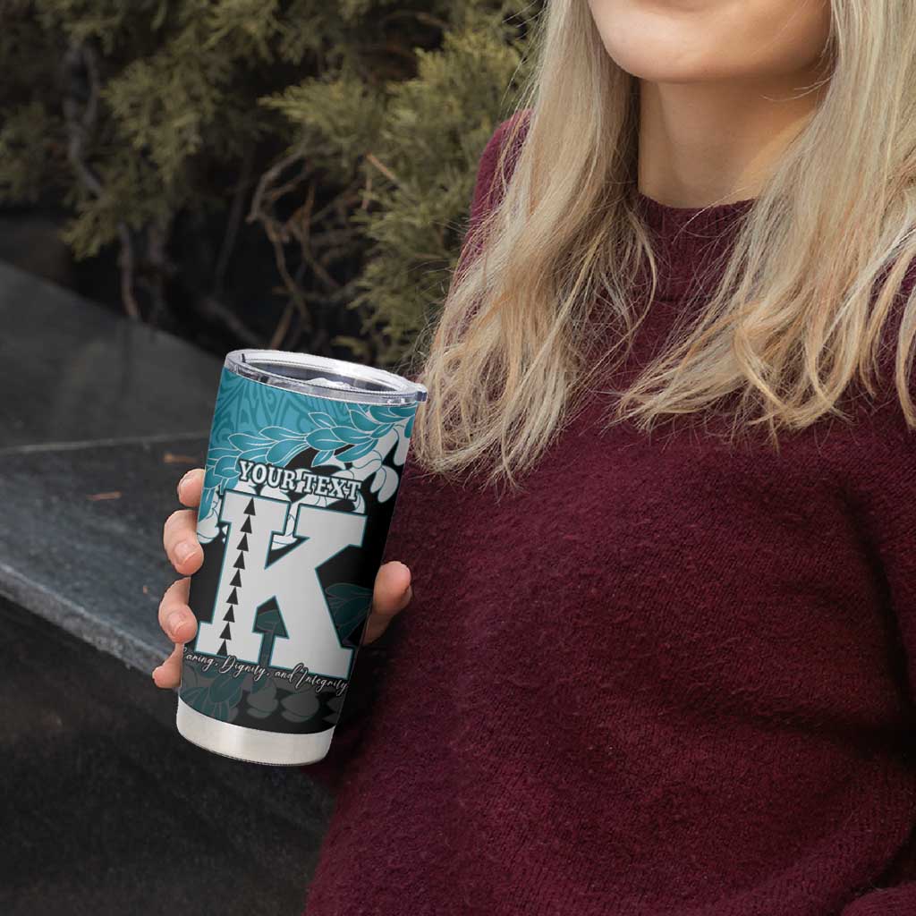 Personalized Kapolei Hawaii High School Tumbler Cup Puakenikeni Lei Hawaiian Pattern - Polynesian Pride