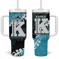 Personalized Kapolei Hawaii High School Tumbler With Handle Puakenikeni Lei Hawaiian Pattern - Polynesian Pride