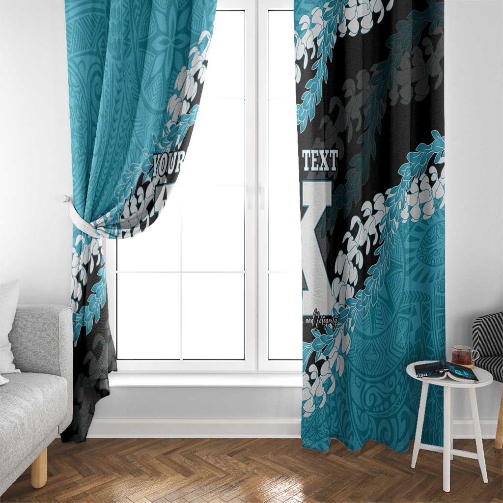 Personalized Kapolei Hawaii High School Window Curtain Puakenikeni Lei Hawaiian Pattern - Polynesian Pride