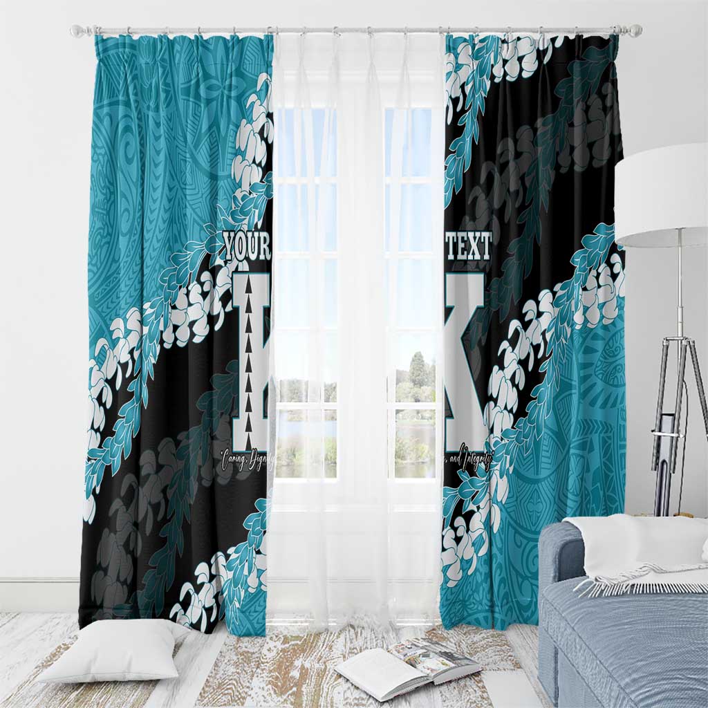 Personalized Kapolei Hawaii High School Window Curtain Puakenikeni Lei Hawaiian Pattern - Polynesian Pride