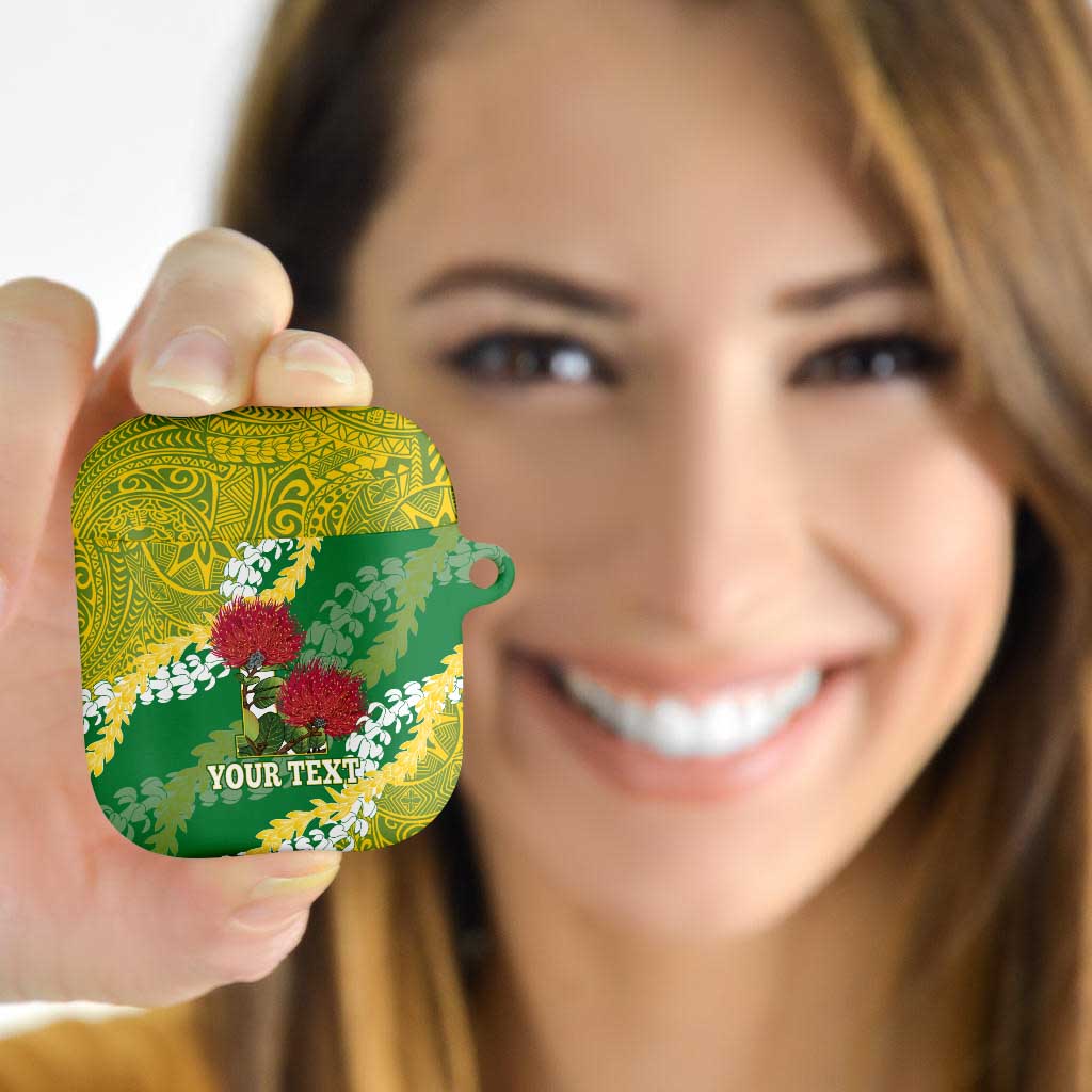 Personalized Leilehua Hawaii High School AirPods Case Puakenikeni Lei Hawaiian Pattern - Polynesian Pride