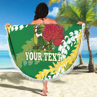 Personalized Leilehua Hawaii High School Beach Blanket Puakenikeni Lei Hawaiian Pattern - Polynesian Pride