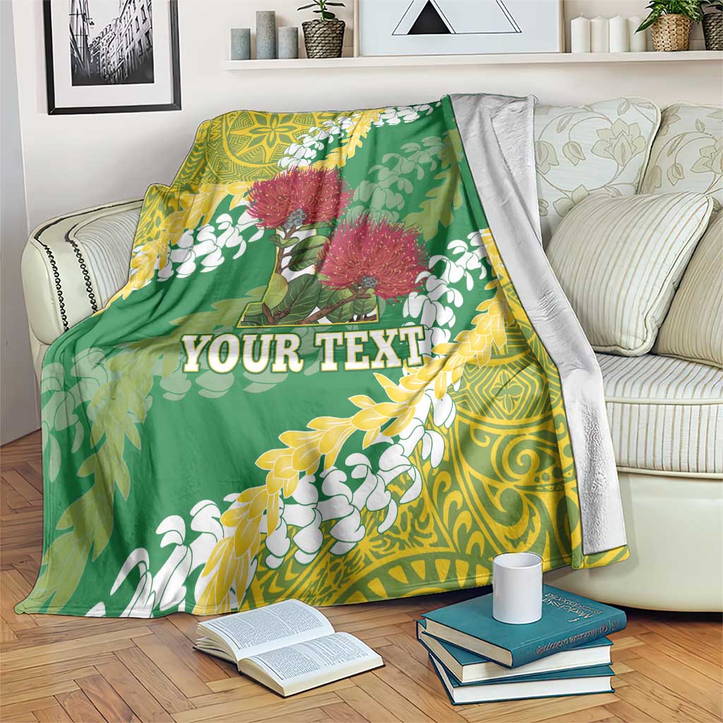 Personalized Leilehua Hawaii High School Blanket Puakenikeni Lei Hawaiian Pattern - Polynesian Pride