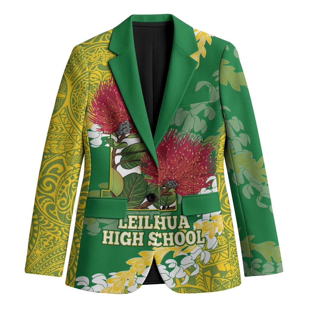 Personalized Leilehua Hawaii High School Blazer Puakenikeni Lei Hawaiian Pattern - Polynesian Pride