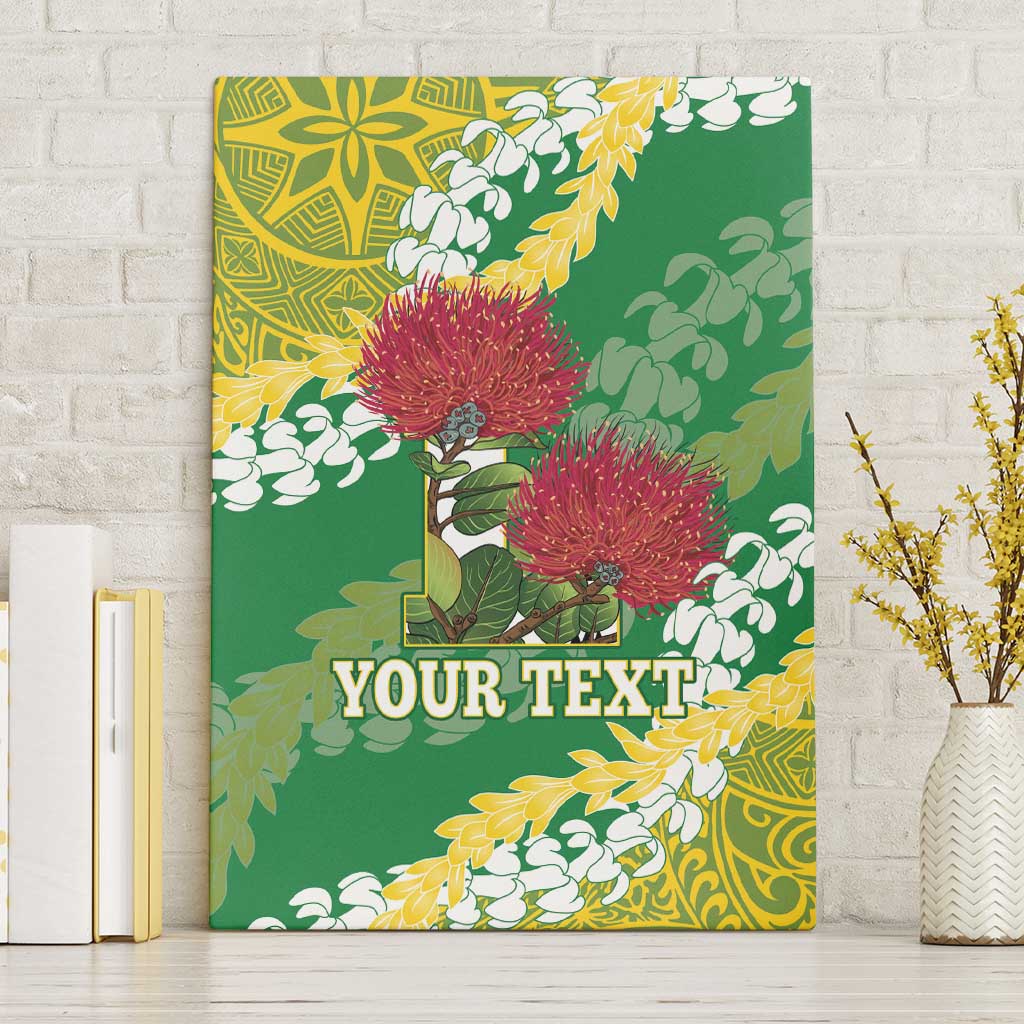 Personalized Leilehua Hawaii High School Canvas Wall Art Puakenikeni Lei Hawaiian Pattern - Polynesian Pride