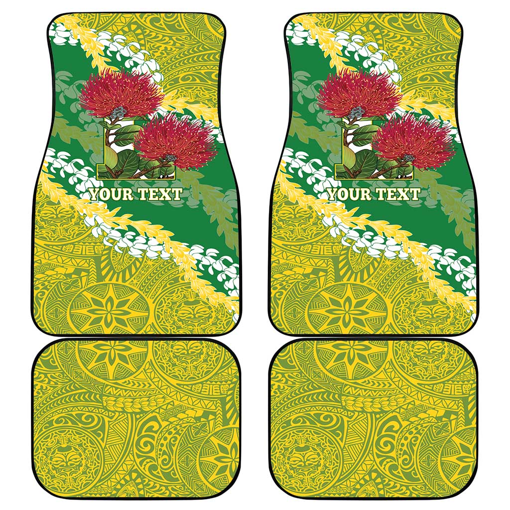 Personalized Leilehua Hawaii High School Car Mats Puakenikeni Lei Hawaiian Pattern - Polynesian Pride