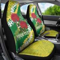 Personalized Leilehua Hawaii High School Car Seat Cover Puakenikeni Lei Hawaiian Pattern - Polynesian Pride