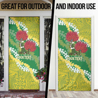 Personalized Leilehua Hawaii High School Door Cover Puakenikeni Lei Hawaiian Pattern - Polynesian Pride