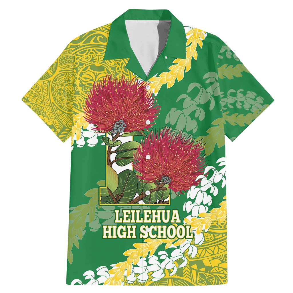 Personalized Leilehua Hawaii High School Family Matching Mermaid Dress and Hawaiian Shirt Puakenikeni Lei Hawaiian Pattern - Polynesian Pride