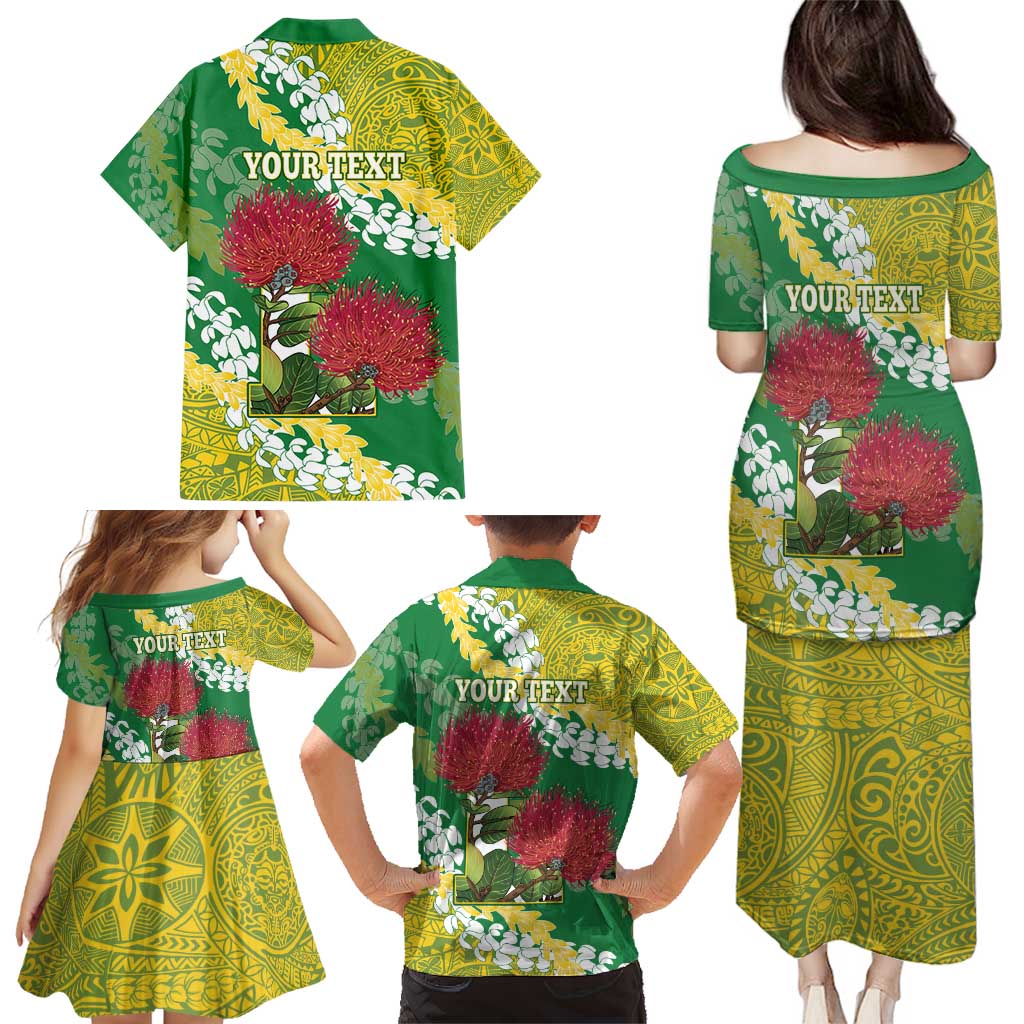 Personalized Leilehua Hawaii High School Family Matching Puletasi and Hawaiian Shirt Puakenikeni Lei Hawaiian Pattern - Polynesian Pride