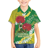 Personalized Leilehua Hawaii High School Family Matching Puletasi and Hawaiian Shirt Puakenikeni Lei Hawaiian Pattern - Polynesian Pride