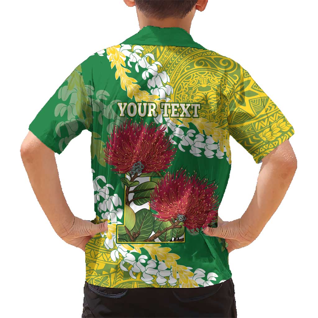 Personalized Leilehua Hawaii High School Family Matching Short Sleeve Bodycon Dress and Hawaiian Shirt Puakenikeni Lei Hawaiian Pattern LT14 - Polynesian Pride