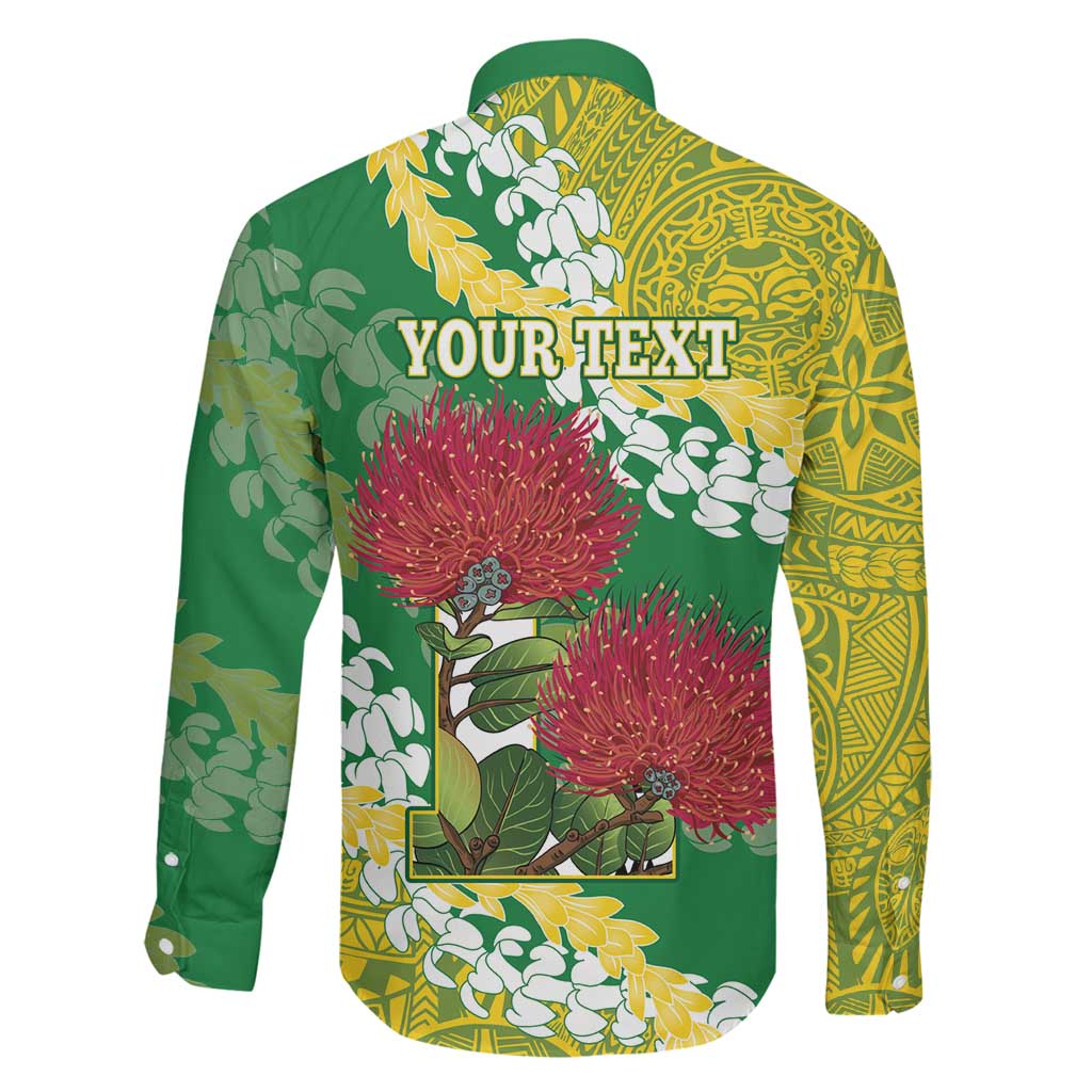 Personalized Leilehua Hawaii High School Family Matching Short Sleeve Bodycon Dress and Hawaiian Shirt Puakenikeni Lei Hawaiian Pattern LT14 - Polynesian Pride
