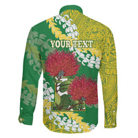 Personalized Leilehua Hawaii High School Family Matching Short Sleeve Bodycon Dress and Hawaiian Shirt Puakenikeni Lei Hawaiian Pattern LT14 - Polynesian Pride