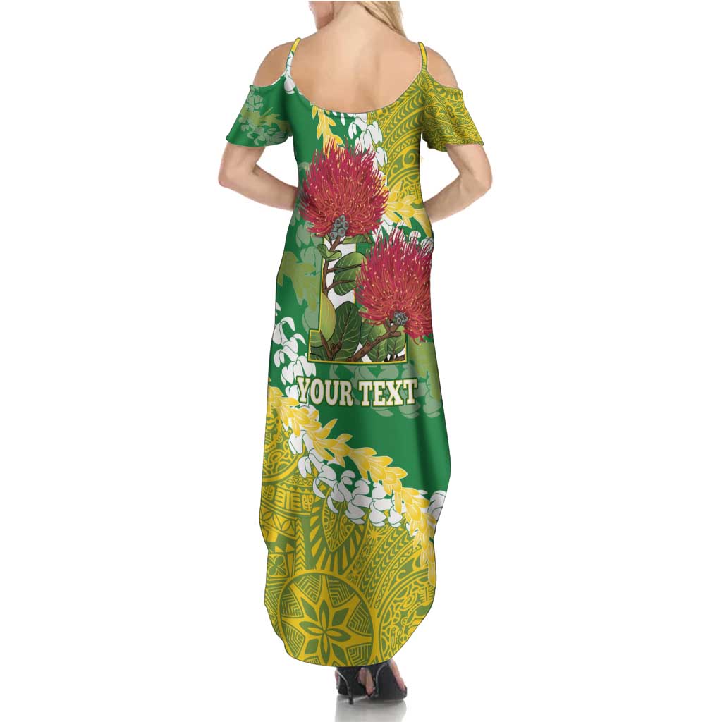Personalized Leilehua Hawaii High School Family Matching Summer Maxi Dress and Hawaiian Shirt Puakenikeni Lei Hawaiian Pattern - Polynesian Pride