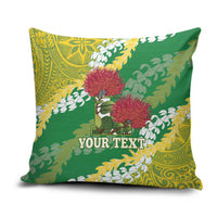 Personalized Leilehua Hawaii High School Pillow Cover Puakenikeni Lei Hawaiian Pattern - Polynesian Pride