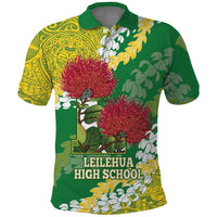 Personalized Leilehua Hawaii High School Polo Shirt Puakenikeni Lei Hawaiian Pattern - Polynesian Pride