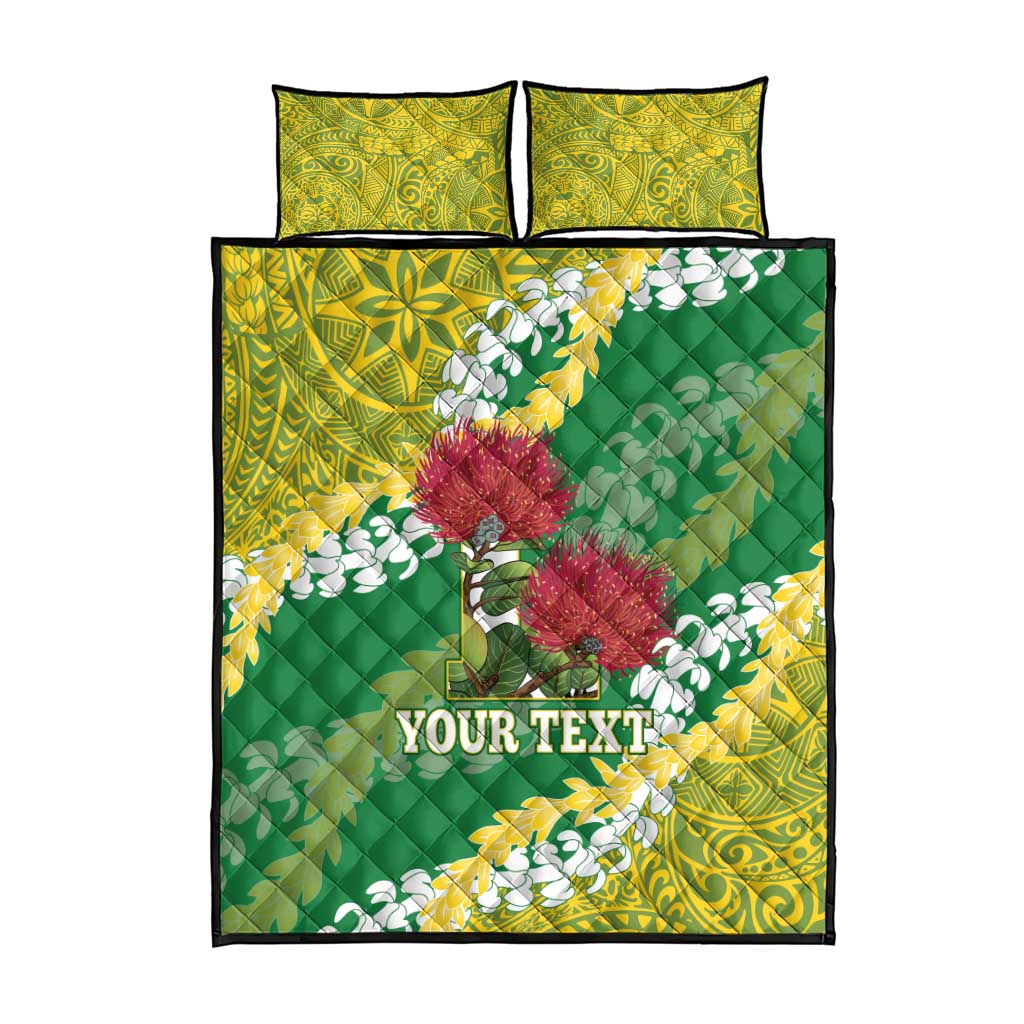 Personalized Leilehua Hawaii High School Quilt Bed Set Puakenikeni Lei Hawaiian Pattern - Polynesian Pride