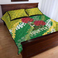 Personalized Leilehua Hawaii High School Quilt Bed Set Puakenikeni Lei Hawaiian Pattern - Polynesian Pride