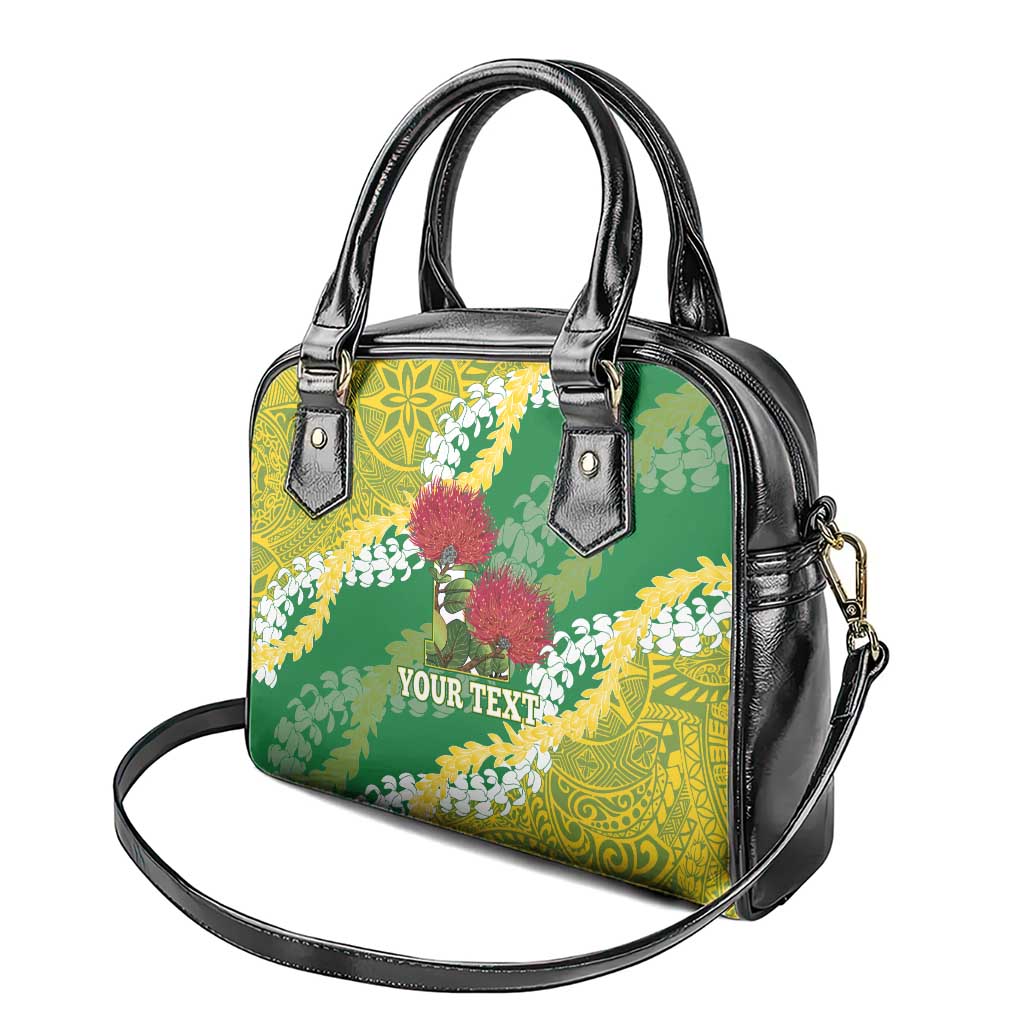 Personalized Leilehua Hawaii High School Shoulder Handbag Puakenikeni Lei Hawaiian Pattern - Polynesian Pride