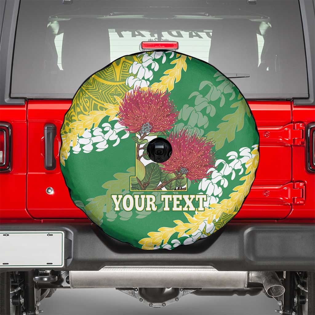 Personalized Leilehua Hawaii High School Spare Tire Cover Puakenikeni Lei Hawaiian Pattern - Polynesian Pride