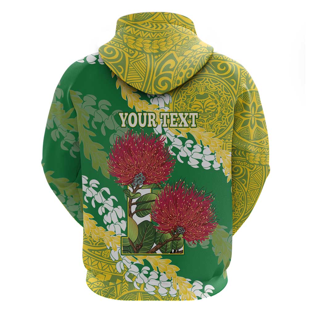 Personalized Leilehua Hawaii High School Zip Hoodie Puakenikeni Lei Hawaiian Pattern - Polynesian Pride