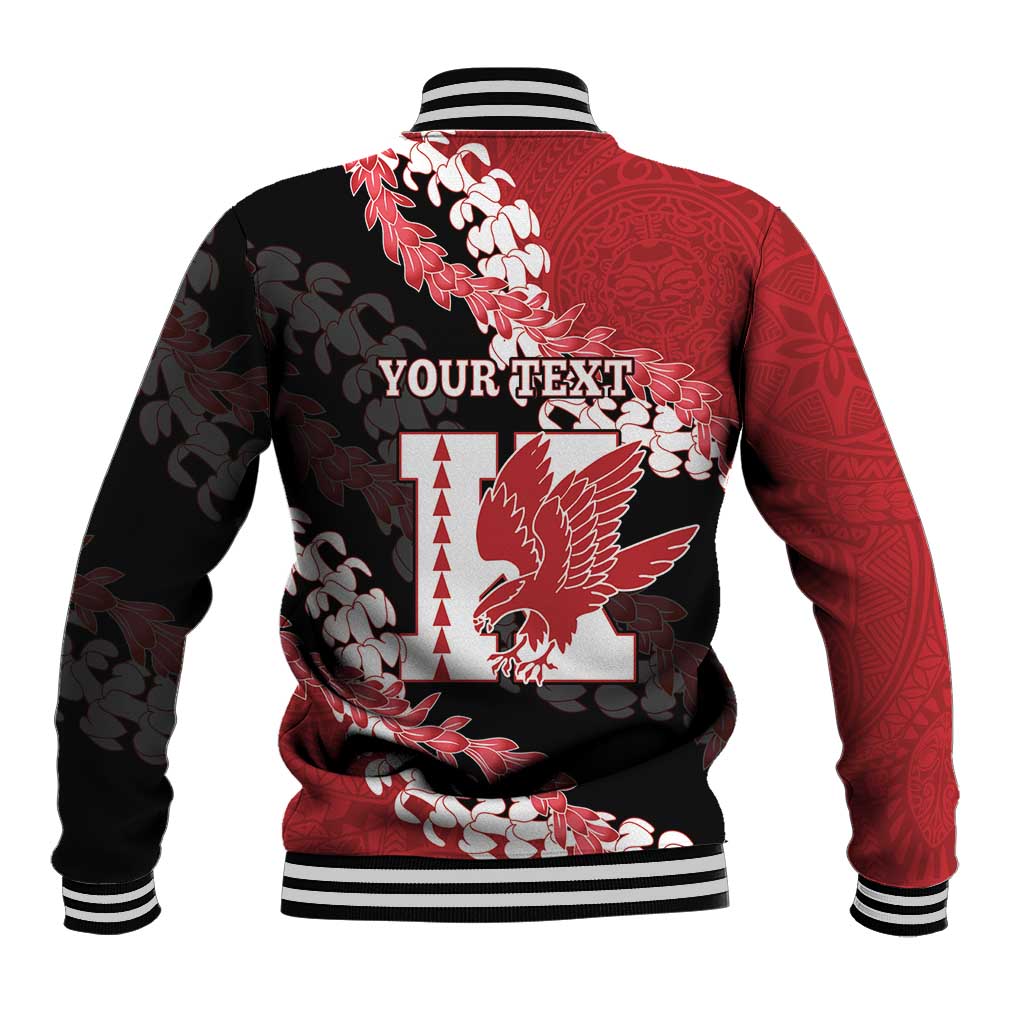 Personalized Kalani Hawaii High School Baseball Jacket Puakenikeni Lei Hawaiian Pattern - Polynesian Pride