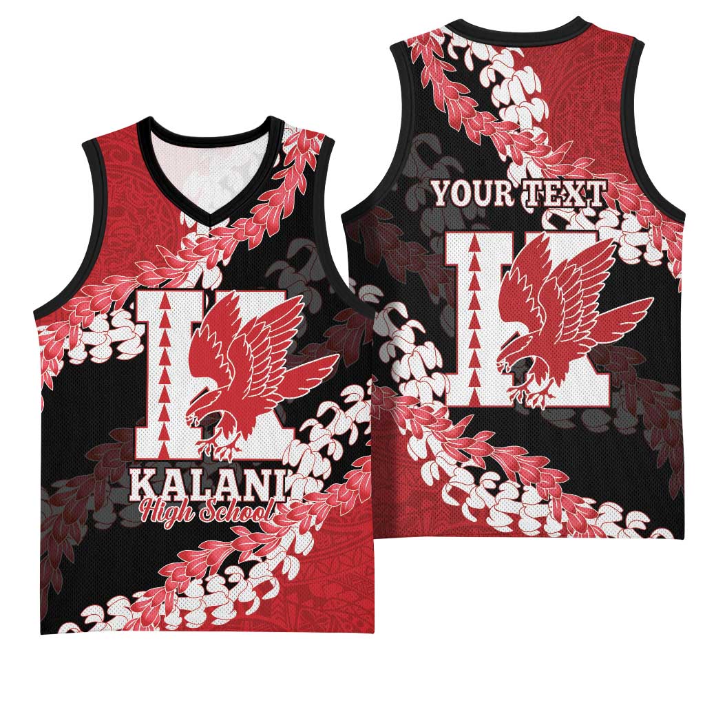 Personalized Kalani Hawaii High School Basketball Jersey Puakenikeni Lei Hawaiian Pattern - Polynesian Pride