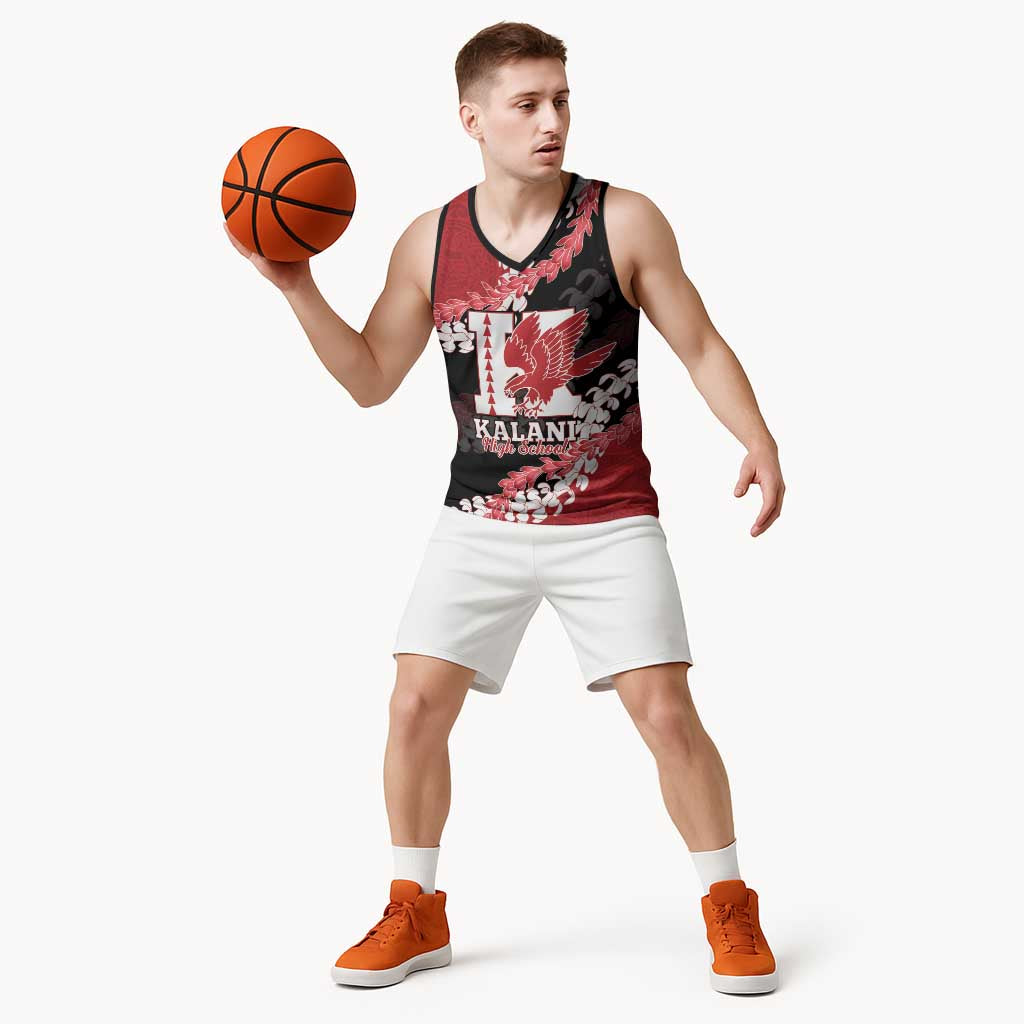 Personalized Kalani Hawaii High School Basketball Jersey Puakenikeni Lei Hawaiian Pattern - Polynesian Pride