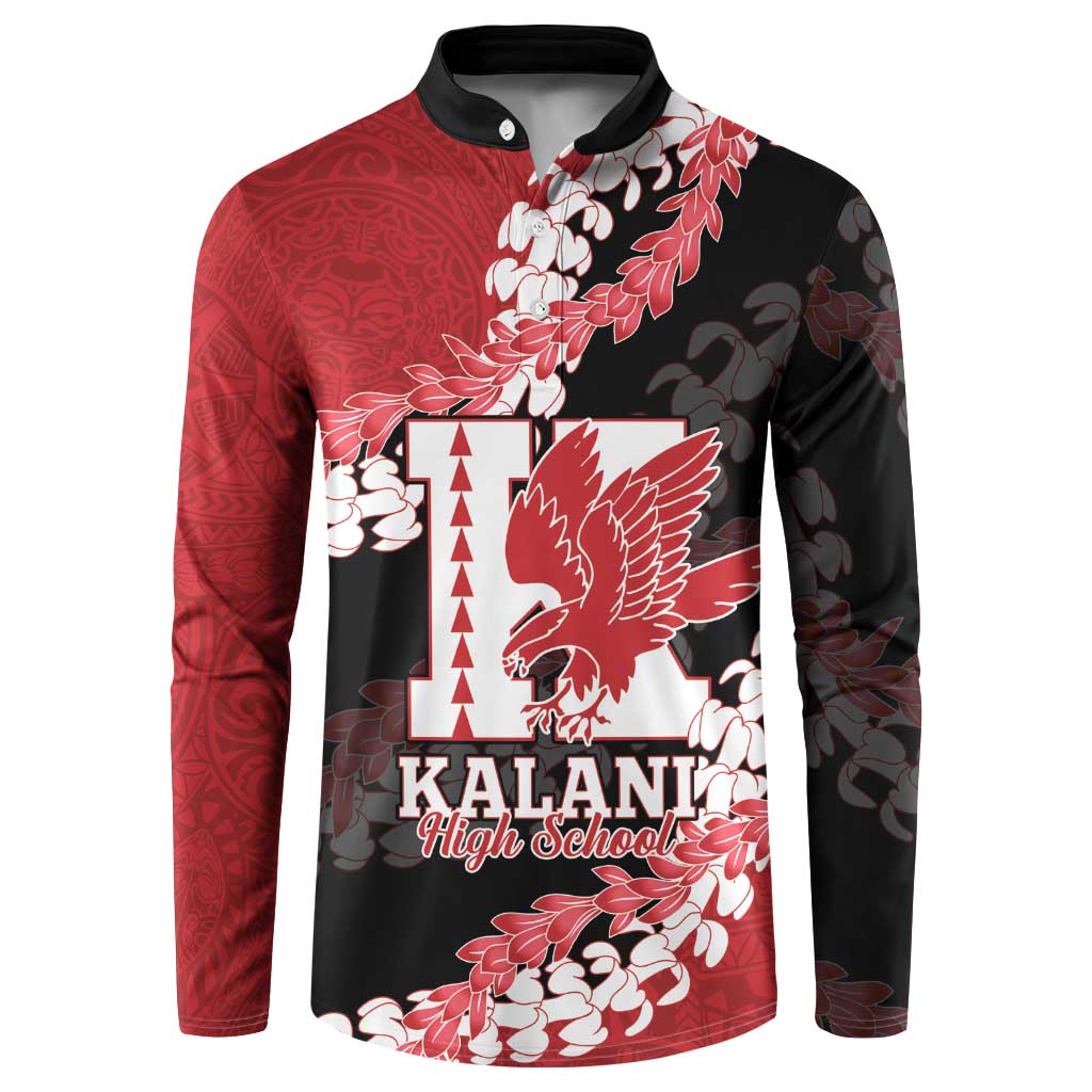Personalized Kalani Hawaii High School Button Sweatshirt Puakenikeni Lei Hawaiian Pattern - Polynesian Pride