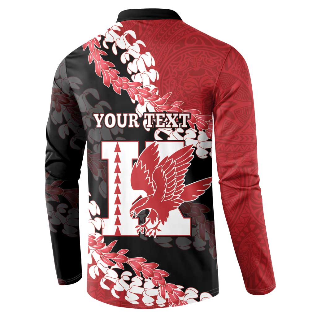 Personalized Kalani Hawaii High School Button Sweatshirt Puakenikeni Lei Hawaiian Pattern - Polynesian Pride