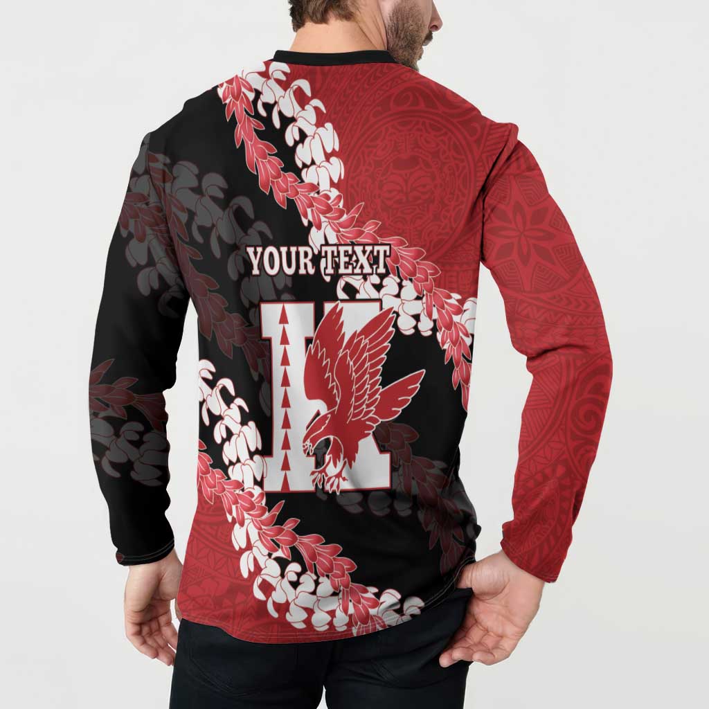 Personalized Kalani Hawaii High School Button Sweatshirt Puakenikeni Lei Hawaiian Pattern - Polynesian Pride