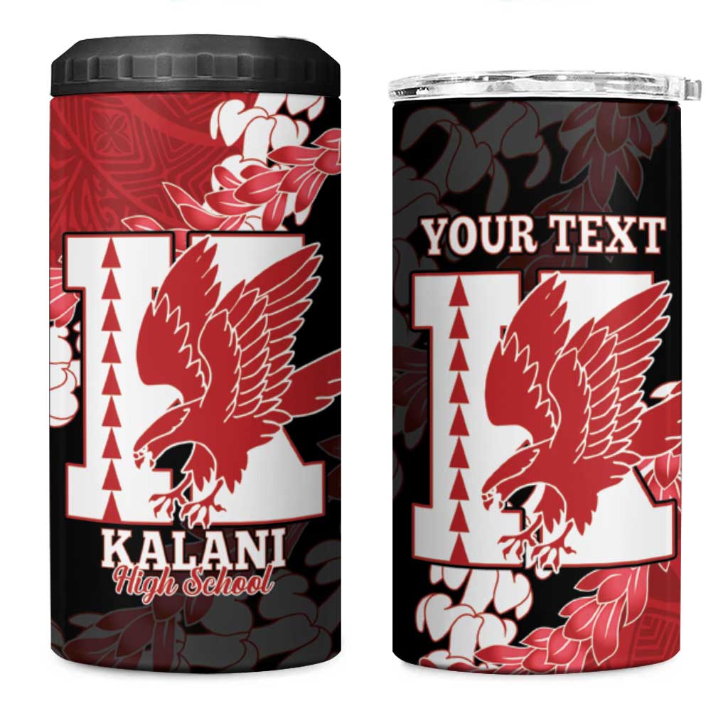Personalized Kalani Hawaii High School 4 in 1 Can Cooler Tumbler Puakenikeni Lei Hawaiian Pattern - Polynesian Pride