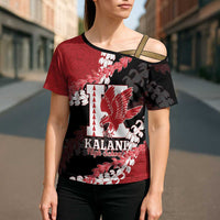 Personalized Kalani Hawaii High School Cross Shoulder Shirt Puakenikeni Lei Hawaiian Pattern - Polynesian Pride