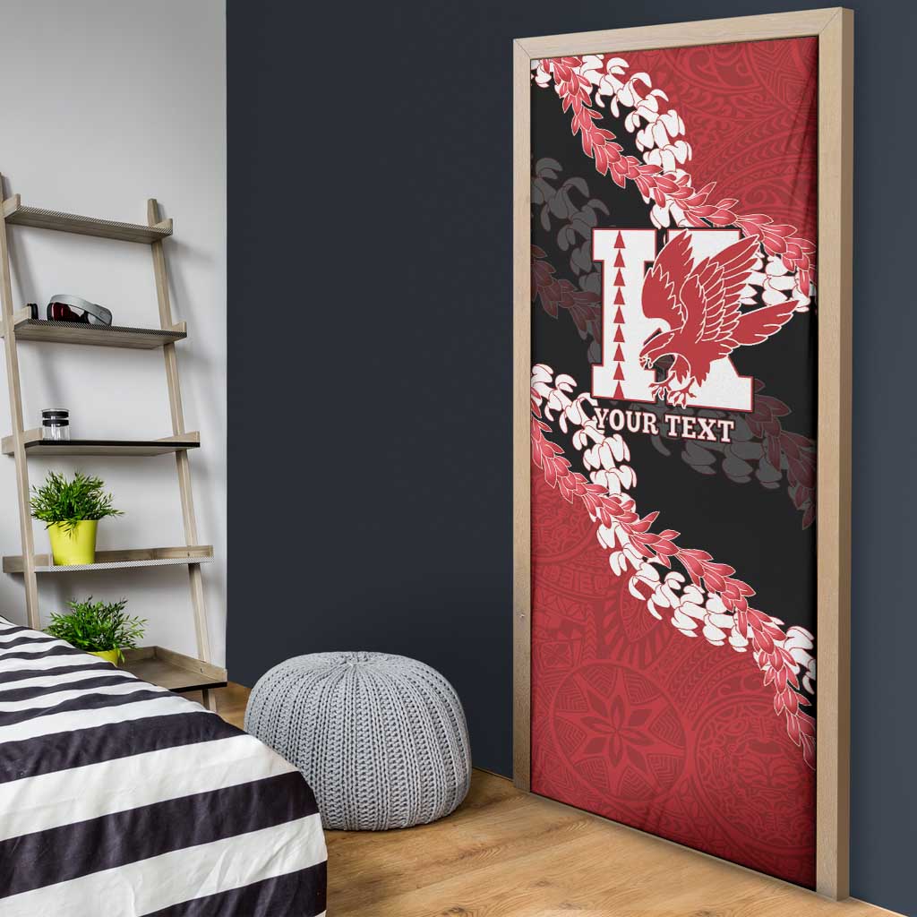 Personalized Kalani Hawaii High School Door Cover Puakenikeni Lei Hawaiian Pattern - Polynesian Pride