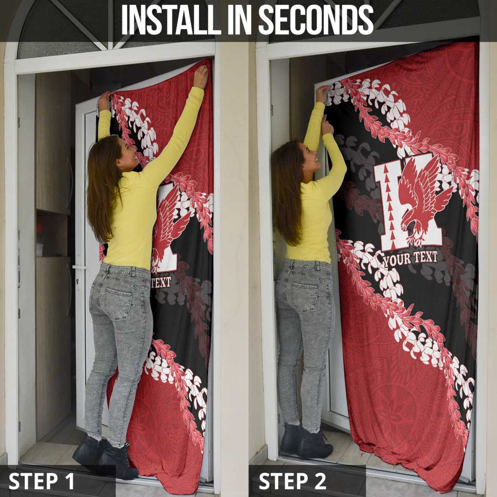 Personalized Kalani Hawaii High School Door Cover Puakenikeni Lei Hawaiian Pattern - Polynesian Pride