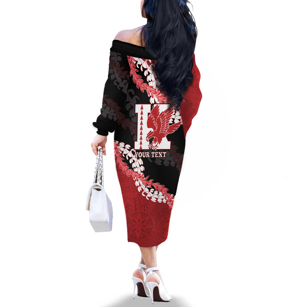 Personalized Kalani Hawaii High School Family Matching Off The Shoulder Long Sleeve Dress and Hawaiian Shirt Puakenikeni Lei Hawaiian Pattern - Polynesian Pride