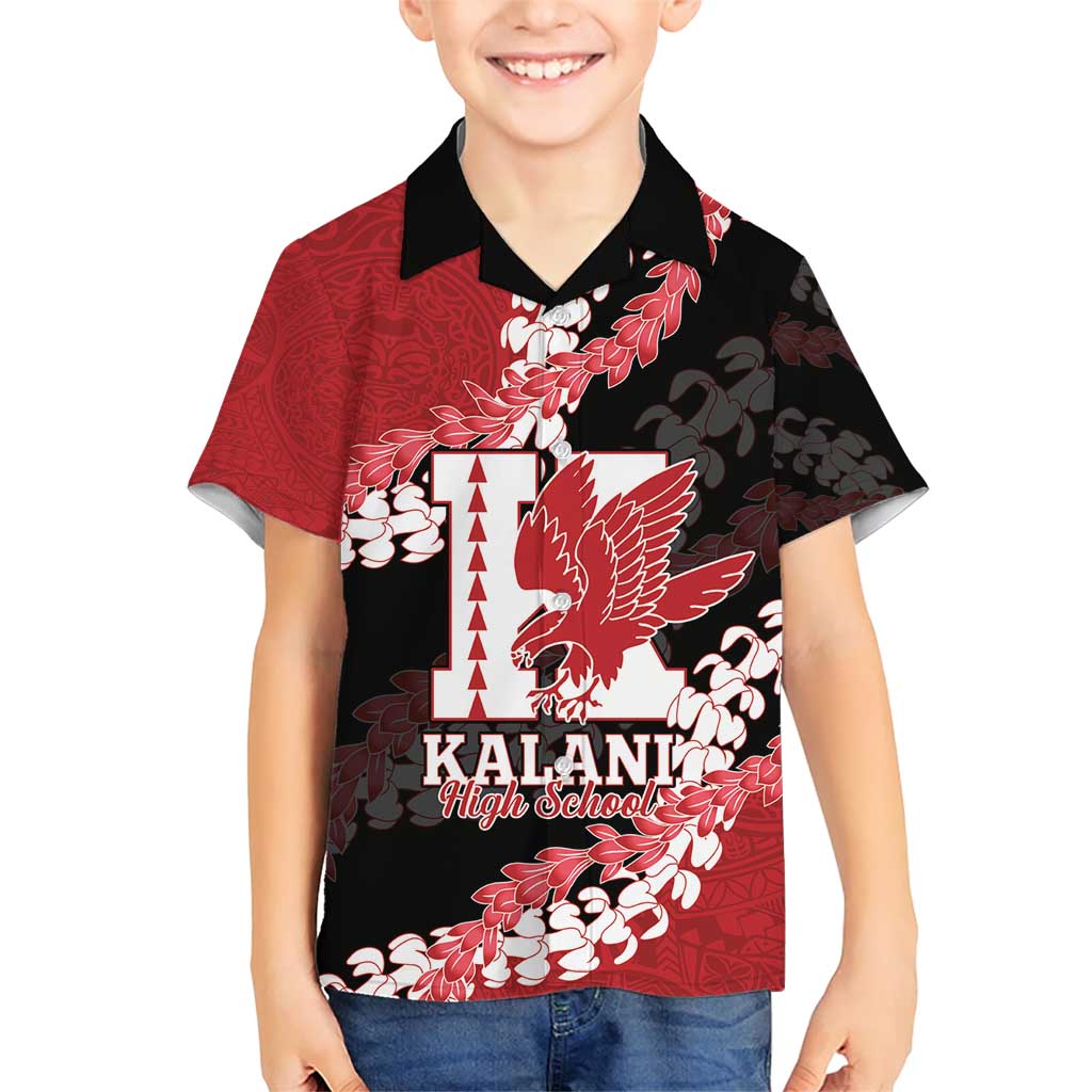 Personalized Kalani Hawaii High School Family Matching Short Sleeve Bodycon Dress and Hawaiian Shirt Puakenikeni Lei Hawaiian Pattern - Polynesian Pride