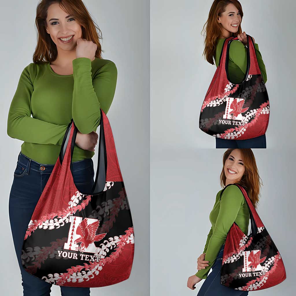 Personalized Kalani Hawaii High School Grocery Bag Puakenikeni Lei Hawaiian Pattern - Polynesian Pride