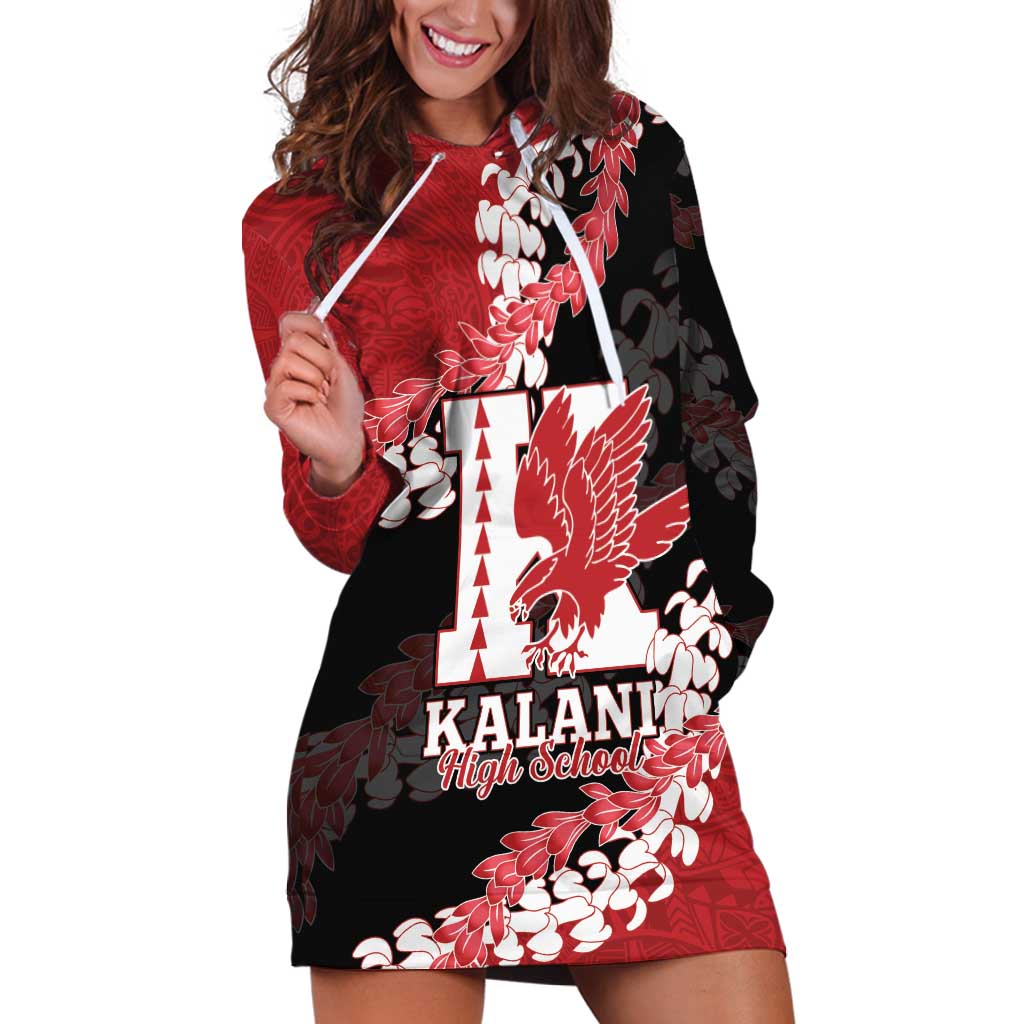 Personalized Kalani Hawaii High School Hoodie Dress Puakenikeni Lei Hawaiian Pattern - Polynesian Pride