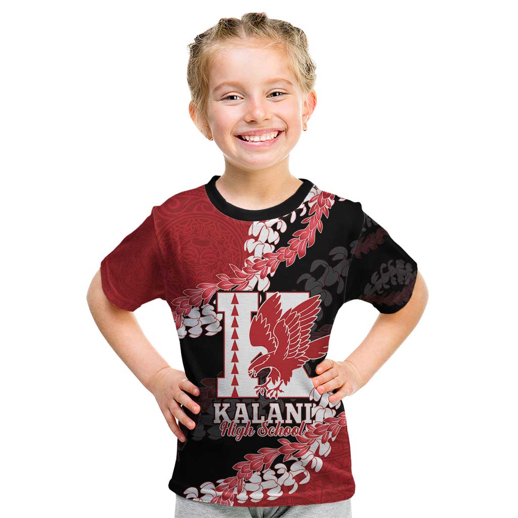 Personalized Kalani Hawaii High School Kid T Shirt Puakenikeni Lei Hawaiian Pattern - Polynesian Pride