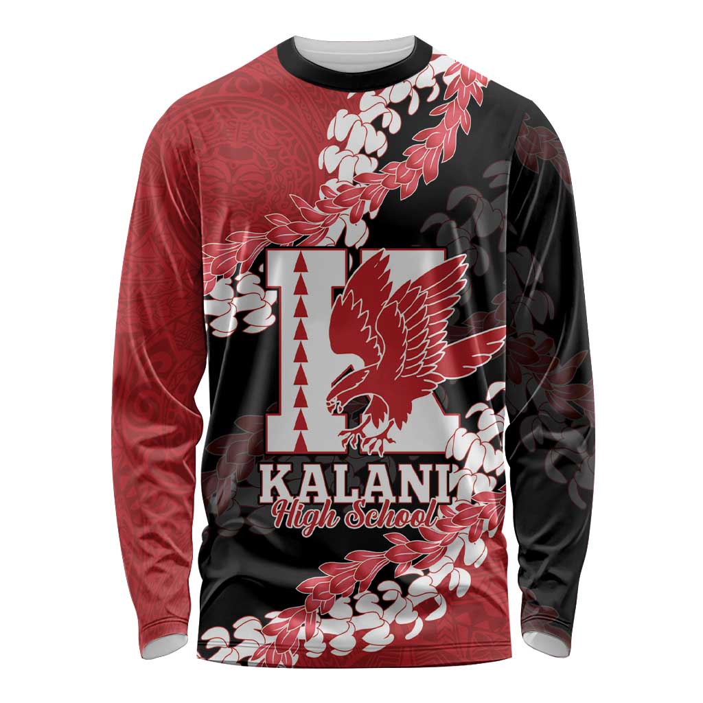 Personalized Kalani Hawaii High School Long Sleeve Shirt Puakenikeni Lei Hawaiian Pattern - Polynesian Pride